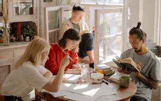 group of students living together