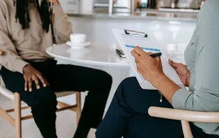 person being interviewed by a human resource manager